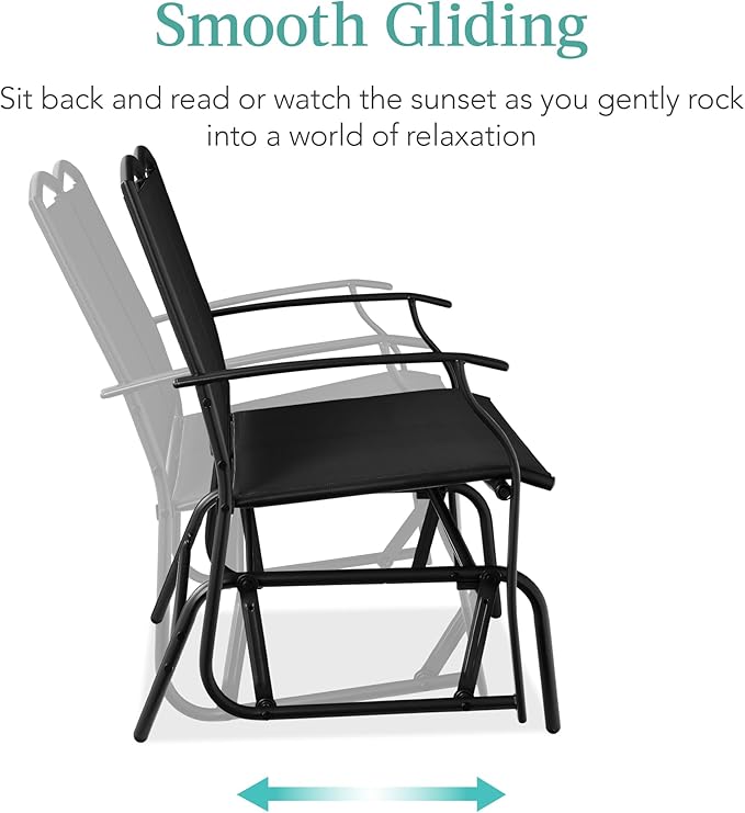 Best Choice Products 2-Person Outdoor Patio Swing Glider Steel Bench Loveseat - Image 4