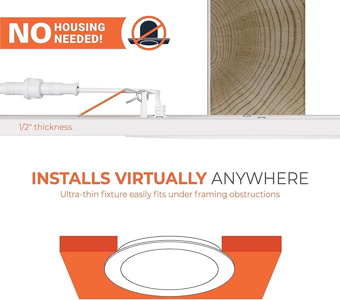 HALO HLB 6 in LED Recessed Lighting Canless Dimmable Wet Location Selectable - Image 3