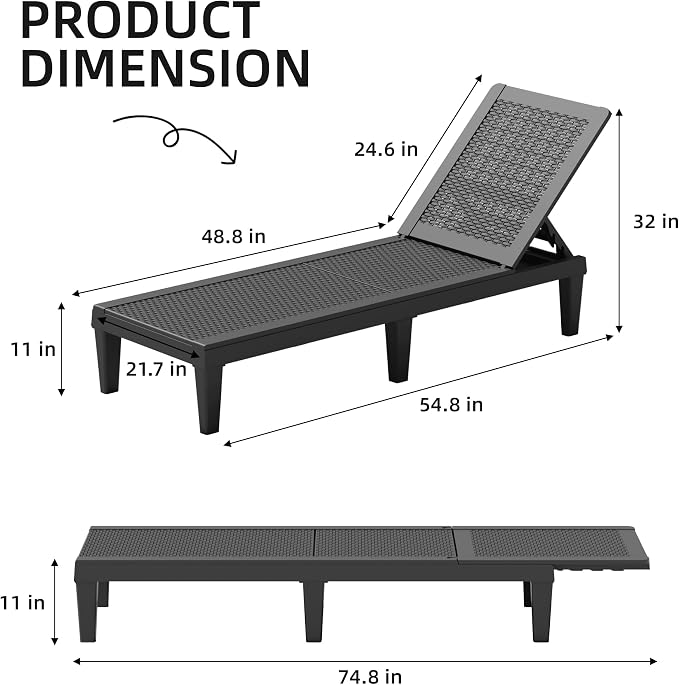 Greesum Outdoor Patio Chaise Chair - Image 3