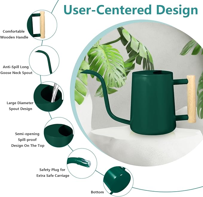 Watering Can Indoor Plants, 35oz Small Indoor Stainless Steel Metal Watering - Image 6