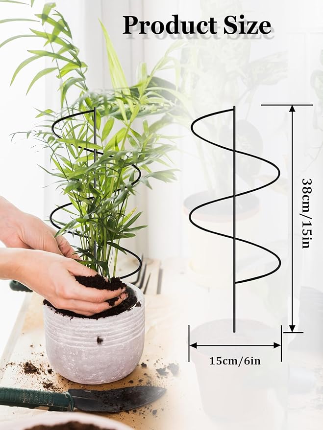 4 Pack Small Wavy Trellis for Potted Plants Indoor, 15 in Garden Trellis for - Image 2