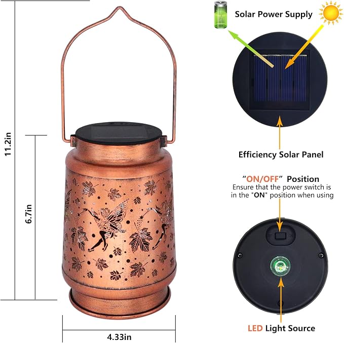 Solar Fairy Lanterns Outdoor Hanging Maple Leaf Decor Lantern, Waterproof - Image 4