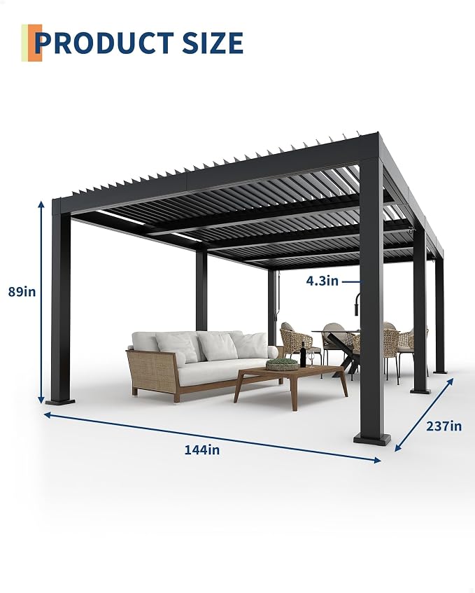 Garvee Louvered Pergola - Image 6