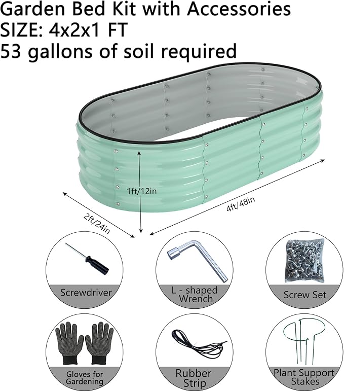 Galvanized Metal Planter Raised Garden Bed Kit - Image 2