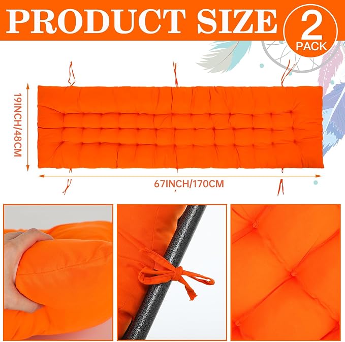 Bucherry 67 x 19 Inch Chaise Lounge Cushions Soft Lounge Chair Cushion Gravity - Image 2