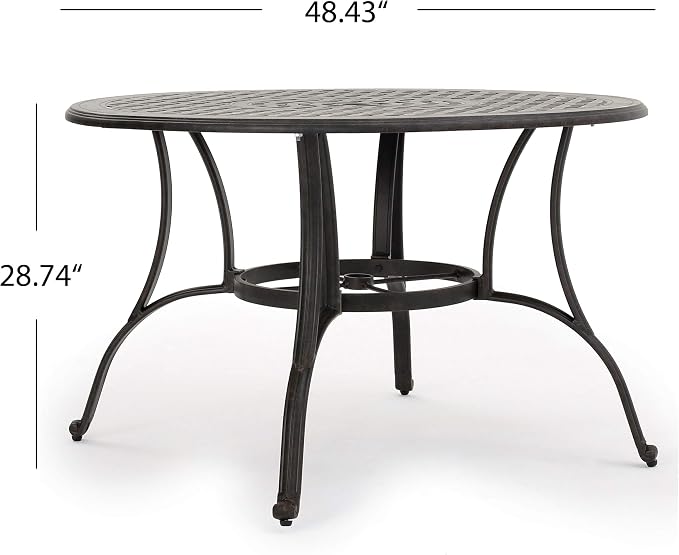 Christopher Knight Home Alfresco Outdoor Cast Aluminum Circular Dining Table - Image 11