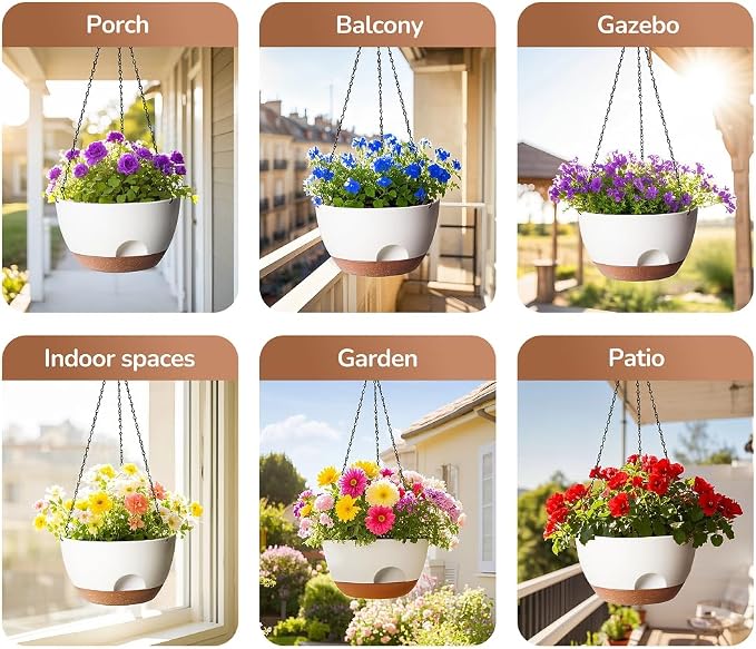 Hanging Planter for Indoor Plants, 10 Inch Self-Watering Hanging Planters - Image 7