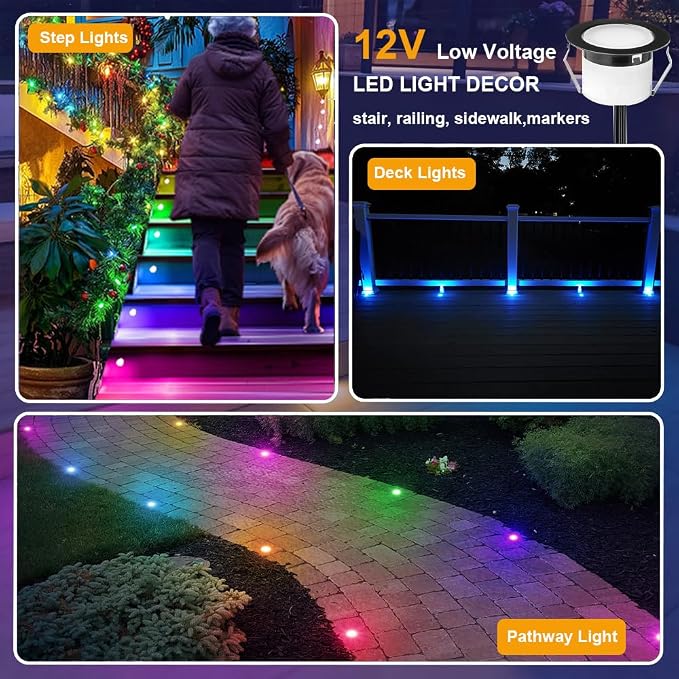 LED Deck Lights Kit, IP67 Waterproof 12V Step Lights Outdoor - Image 7