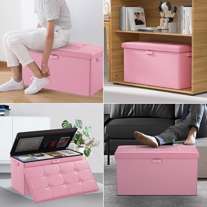 ENGPOW Storage Ottoman Bench, Fireproof Folding Bench - Image 7