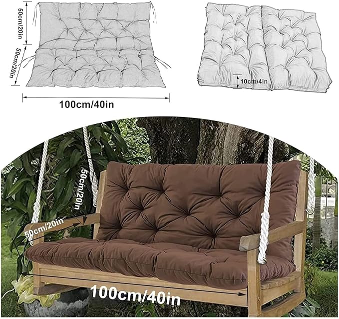 Swing Cushion Replacement Outdoor Porch Waterproof Bench Cushion 2-3 Seater - Image 8