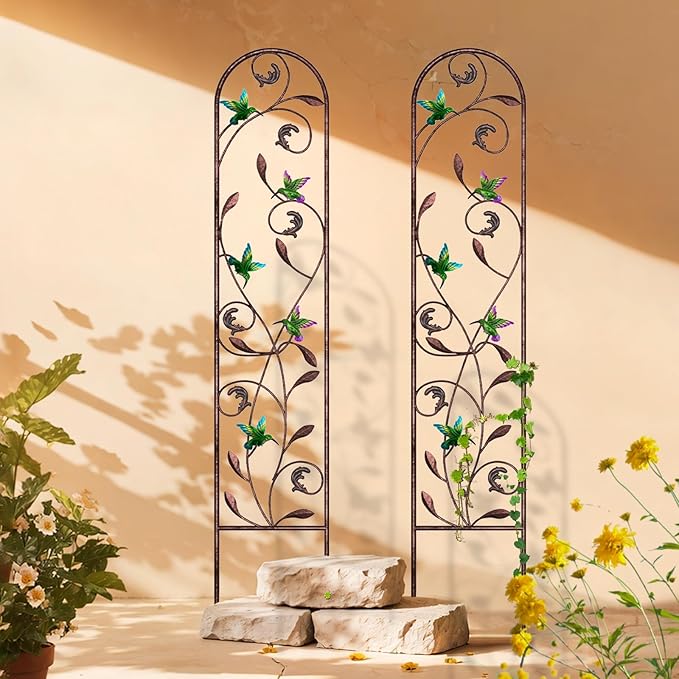 aboxoo Set of 2 Packs Hummingbird Metal Garden Trellis - Image 5