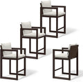 PURPLE LEAF Outdoor Counter Height Bar Stools Set of 4 27 Inch Modern Aluminum by Unknown