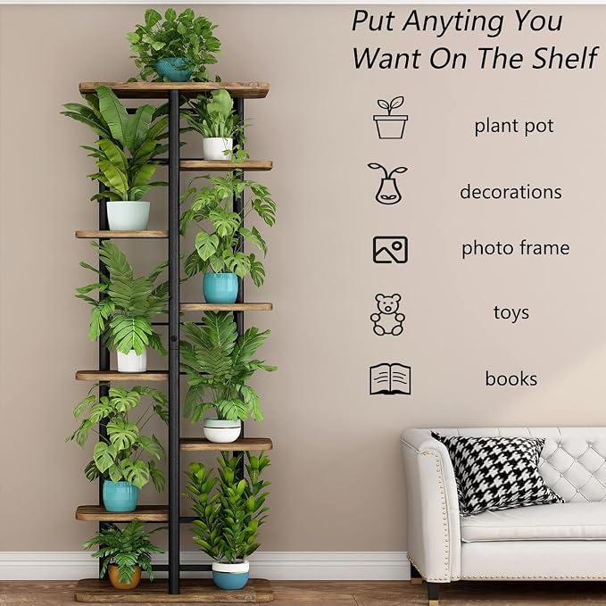 LINZINAR Plant Stand 8 Tier 9 Potted Multiple Flower Pot Holder Shelf Indoor - Image 5
