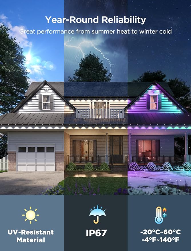 Govee Permanent Outdoor Lights 2, 50ft RGBIC Outdoor Lights - Image 5