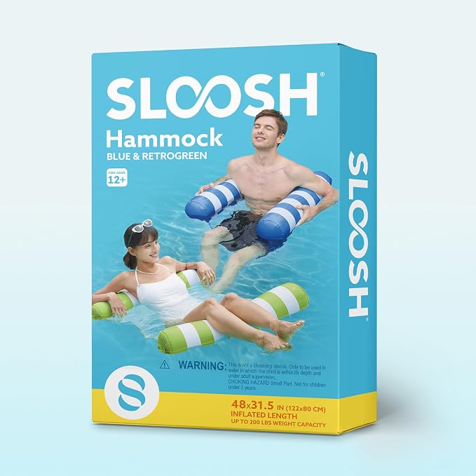 SLOOSH 2 Packs Hammock Pool Floats Adults, 4-in-1 Multi-Purpose Inflatable Pool - Image 7
