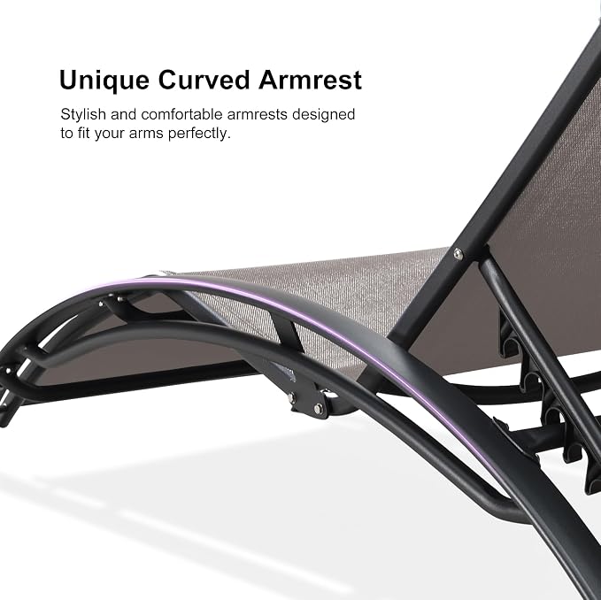 PURPLE LEAF Patio Oversized Chaise Lounge Chair Set - Image 9