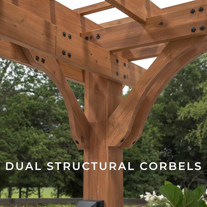 Backyard Discovery Beaumont 16' x 12' Traditional Cedar Wood Pergola Kit - Image 7