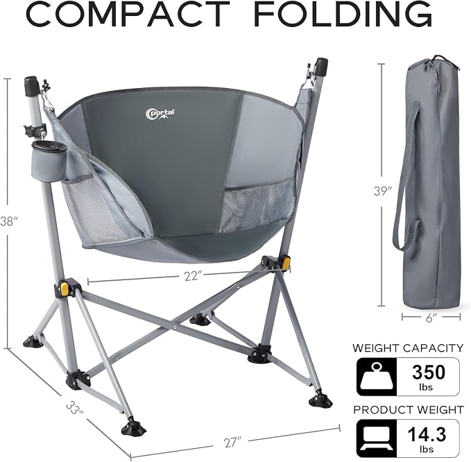 Portal Large Hammock Camping Chair Folding Rocking Chairs Portable Swinging - Image 3