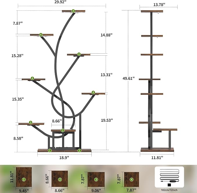 Plant Stand Indoor with Grow Lights - Image 6