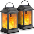 TomCare Solar Lights Metal Flickering Flame Solar Lantern Outdoor Hanging by TomCare