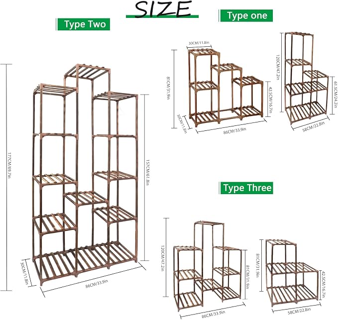XXXFLOWER Plant Stand Indoor Outdoor 13 Tiers Wood Plant Shelf - Image 2