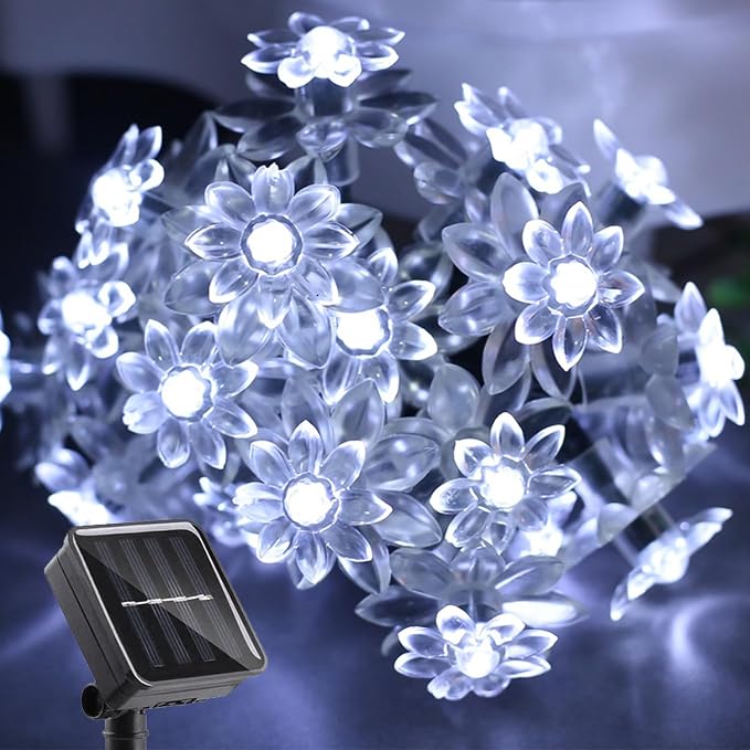 ITICdecor Solar Flower String Lights Outdoor Waterproof 50 LED Upgraded Flower by ITICdecor
