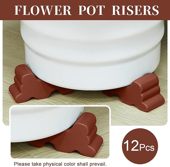 Kigeli 12 Pcs Resin Pot Feet for Outdoor Planters 3 Inch Long 1.5 Inch Tall - Image 3