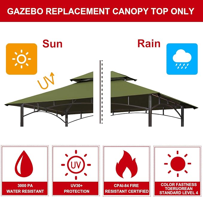 Eurmax USA High Performance Grill Gazebo Canopy Replacement Cover 5x8 BBQ - Image 6