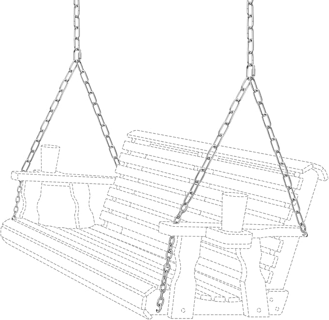 Heavy Duty Porch Swing Hanging Chain Kit 1500 Lbs Capacity, 6 Quick Links & 2 by Unknown