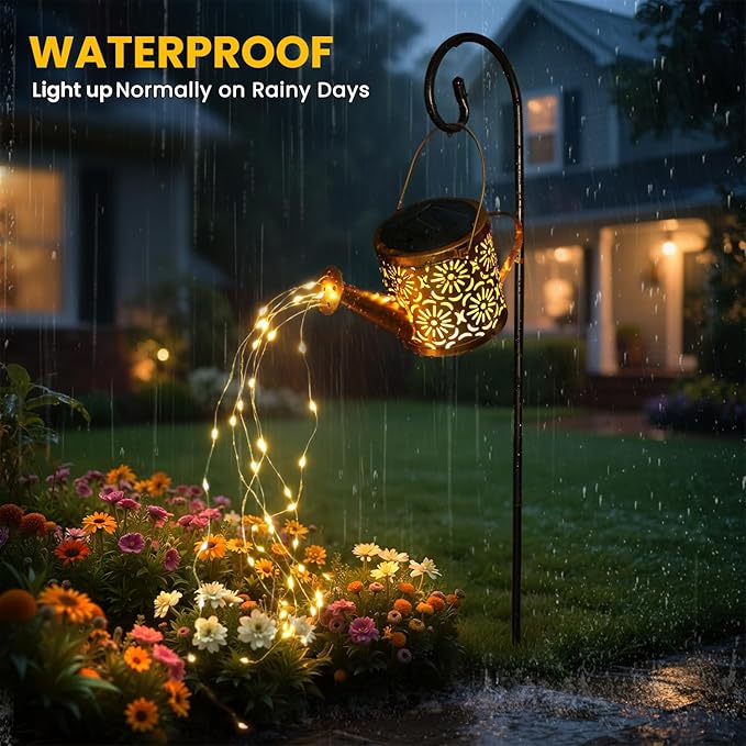 Solar Garden Lights Outdoor Decoration, Metal Solar Watering Can Lights Outdoor - Image 3