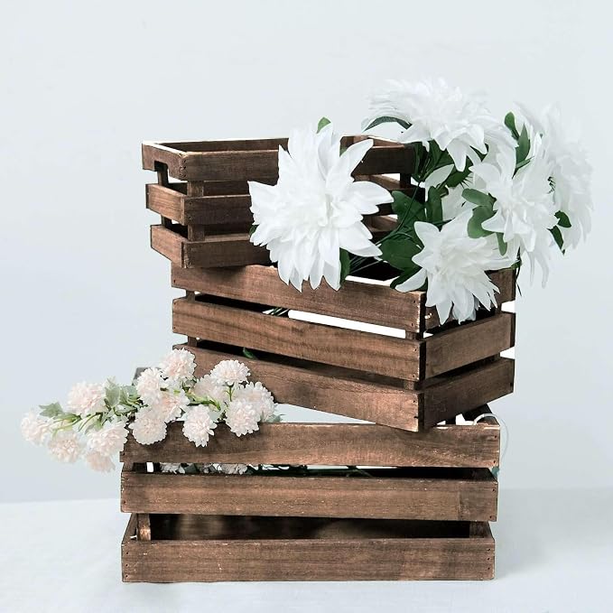 Efavormart Set of 3 Brown Rustic Wooden Nesting Crates by efavormart