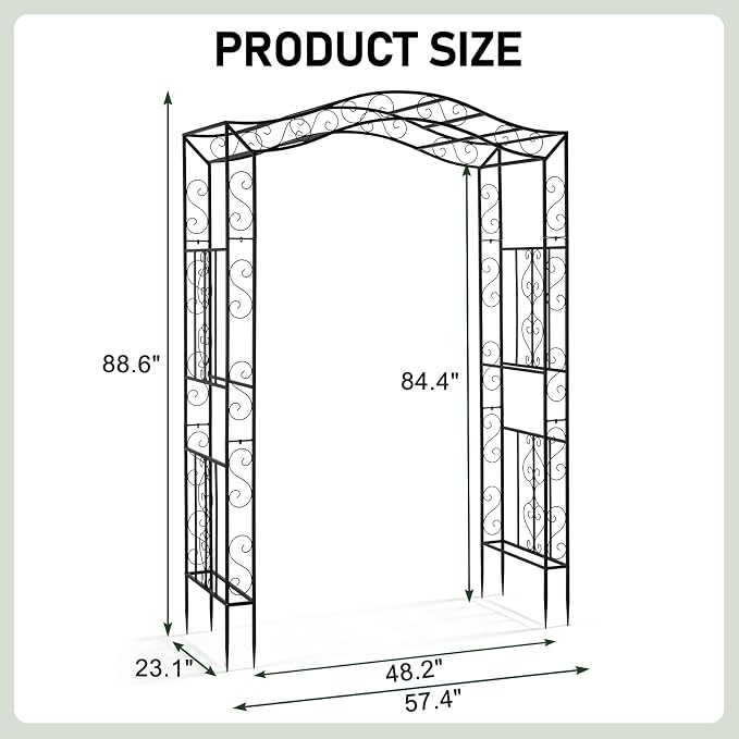 Garden Arbor, Bridge Top Garden Arch Trellis - Image 6