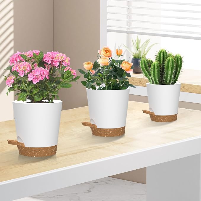 Self Watering Pots, 7/6.5/6/5.5/5/4 inch Flower Pots - Image 7