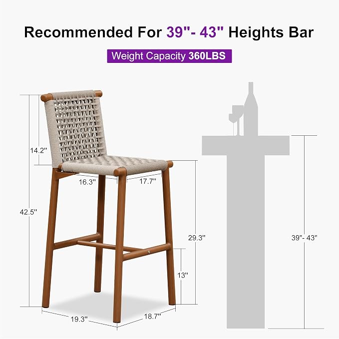 PURPLE LEAF Bar Stools Set of 2 - Image 2