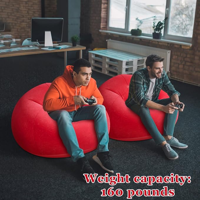 Realspring Inflatable Sofa Bean Bag Lounge Chair Lazy Sofa Folding Portable - Image 4