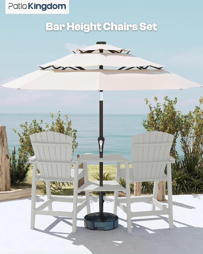 White HDPE Tall Adirondack Chair Set of 2 - Image 8