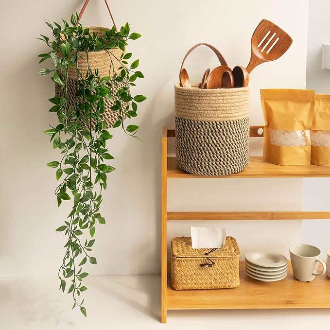 Goodpick 2pack Jute Rope Hanging Basket - Image 4