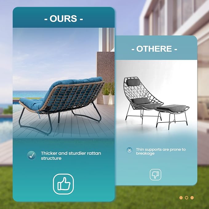 Crestlive Products Outdoor Loveseat 2PCS, Patio Conversation Set, All-Weather - Image 5