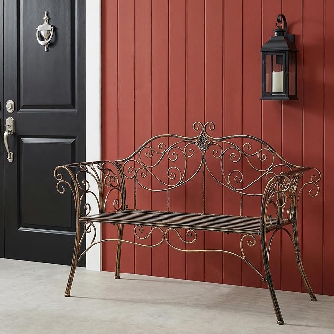HLC Garden Bench Metal Outdoor Benchs - Image 4