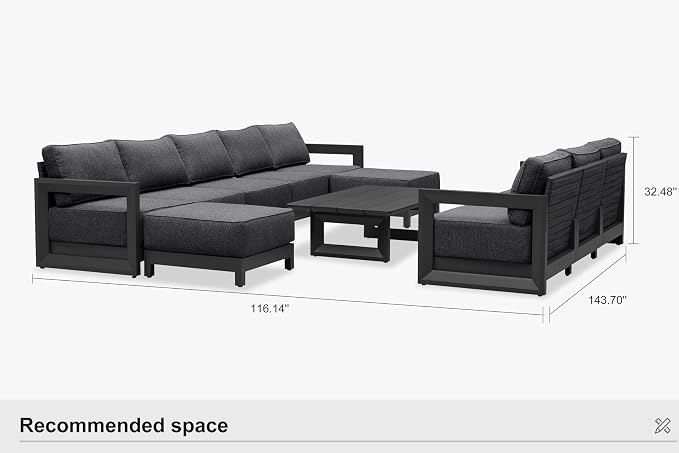 PURPLE LEAF Patio Furniture Set Enclosed Outdoor Couch - Image 9