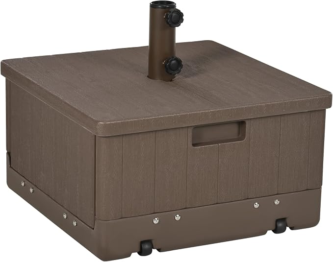 Outsunny 3-in-1 Outdoor Umbrella Base, Coffee End Table, Planter Box by Outsunny