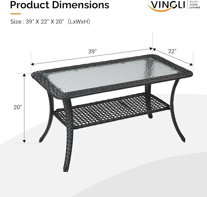 VINGLI Outdoor Coffee Table - Image 3