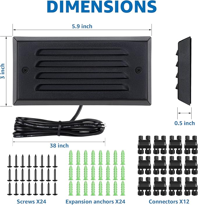 SUNVIE LED Low Voltage Step Lights 3000k Step Light Outdoor 5W Low Voltage Deck - Image 7