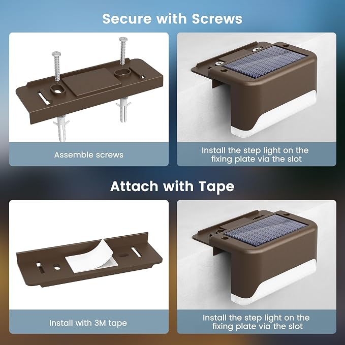 SOLPEX Solar Deck Lights Outdoor, Solar Fence Lights Waterproof LED Step Light - Image 8