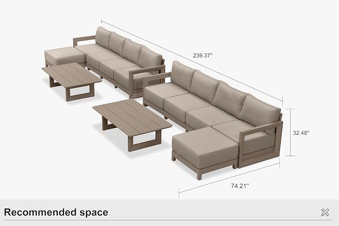 PURPLE LEAF Patio Furniture Set L-Shaped Outdoor Couch - Image 9
