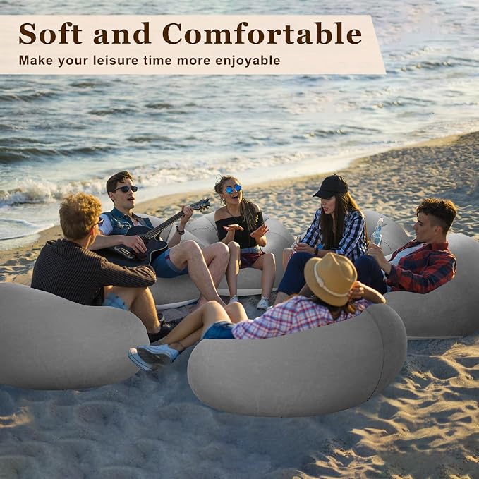 Realspring Inflatable Bean Bag Chairs Outdoor Blow up Camping Chairs Inflatable - Image 6