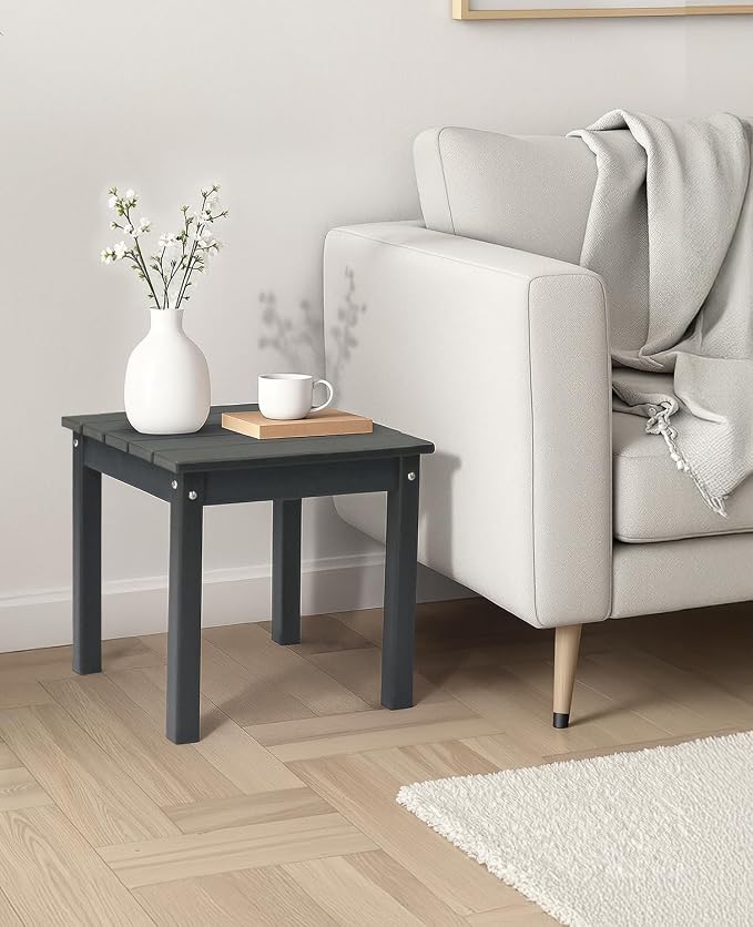 Outvita Adirondack Side Table, 18 Inch Square Outdoor End Table, HDPE Weather - Image 9