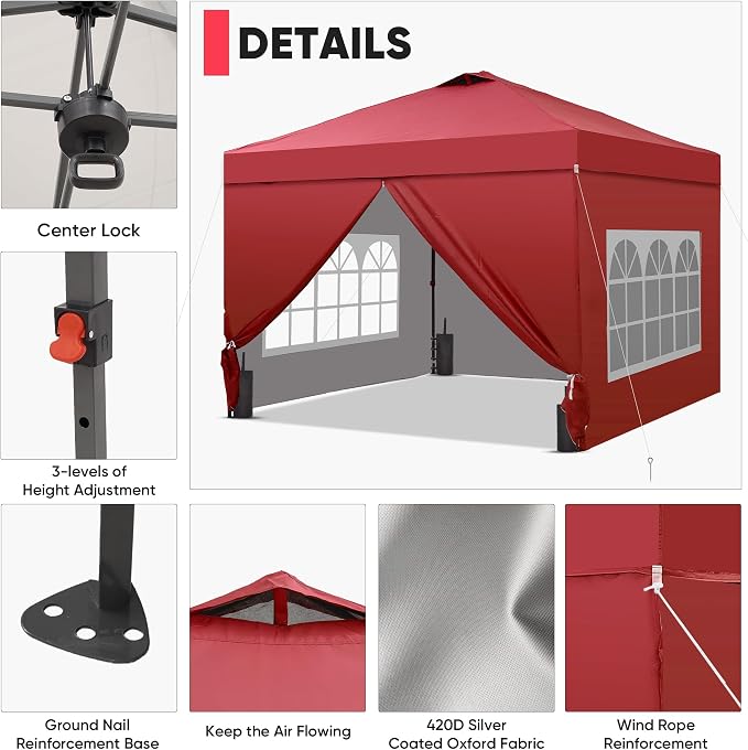 GDY 12x12 Pop Up Canopy Tent - Image 4