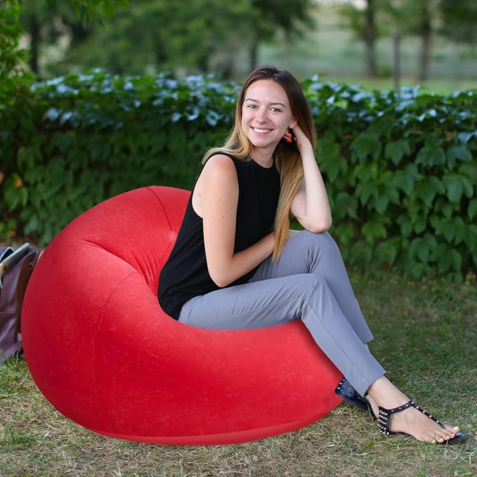 Realspring Inflatable Sofa Bean Bag Lounge Chair Lazy Sofa Folding Portable - Image 6