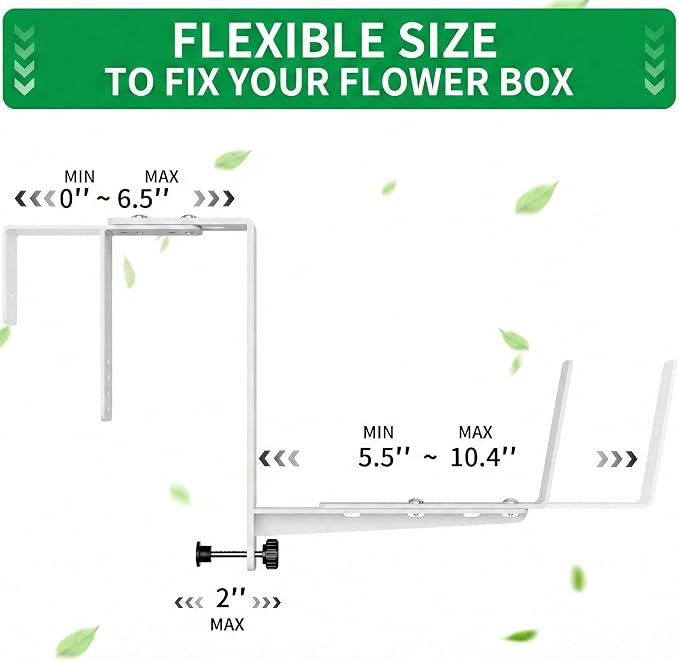 Window Box Brackets, Adjustable Planter Box Brackets, Heavy Duty Iron Flower - Image 3